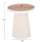 ΣΕΤ 2ΤΜΧ ΤΡΑΠΕΖΙΑ ΣΑΛΟΝΙΟΥ DUNCAN HM21082 MDF ΚΡΕΜ ΚΑΙ ΚΕΡΑΜΙΚΟ TOP Φ80εκ & Φ45εκ - Image 3
