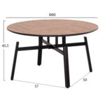 ΣΕΤ 2ΤΜΧ ΤΡΑΠΕΖΙΑ ΣΑΛΟΝΙΟΥ NORTON HM21088 MDF-ΜΕΤΑΛΛΟ Φ80εκ & Φ45εκ - Image 2