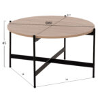 ΣΕΤ 2ΤΜΧ ΤΡΑΠΕΖΙΑ ΣΑΛΟΝΙΟΥ RONDA HM21089.02 MDF ΣΟΝΑΜΑ Φ80εκ & Φ50εκ - Image 2