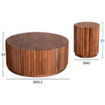 ΣΕΤ 2ΤΜΧ ΤΡΑΠΕΖΙΑ ΣΑΛΟΝΙΟΥ ΣΤΡΟΓΓΥΛΑ SEDGE HM11944 ΜΑΣΙΦ ΑΚΑΚΙΑ Φ90 & Φ40εκ. - Image 2
