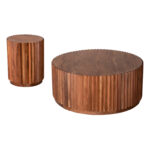 ΣΕΤ 2ΤΜΧ ΤΡΑΠΕΖΙΑ ΣΑΛΟΝΙΟΥ ΣΤΡΟΓΓΥΛΑ SEDGE HM11944 ΜΑΣΙΦ ΑΚΑΚΙΑ Φ90 & Φ40εκ. - Image 5