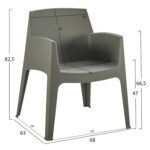 ΣΕΤ 3ΤΜΧ ΠΟΛΥΠΡΟΠΥΛΕΝΙΟΥ SLEEK HM21267.05 ΤΡΑΠΕΖΑΚΙ & 2 ΠΟΛΥΘΡΟΝΕΣ-DARK OLIVE GREEN - Image 2