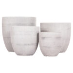 ΣΕΤ 4ΤΜΧ ΓΛΑΣΤΡΕΣ ΣΤΡΟΓΓΥΛΕΣ ΣΕΙΡΑ GARDENER HM4719 FIBERCLAY-ΧΡΩΜΑ CEMENT Φ44x43Υεκ - Image 2