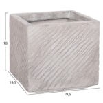 ΣΕΤ 4ΤΜΧ ΓΛΑΣΤΡΕΣ ΤΕΤΡΑΓΩΝΕΣ GARDENER HM4730 FIBERCLAY ΓΚΡΙ CEMENT 37x37x32Υεκ. - Image 6