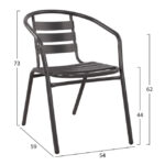 ΣΕΤ ΤΡΑΠΕΖΑΡΙΑΣ 5ΤΜΧ ADAM HM21220.01 ΚΑΡΕΚΛΕΣ ΜΕΤΑΛΛΙΚΕΣ & ΤΡΑΠΕΖΙ 110x60 ΓΚΡΙ - Image 3