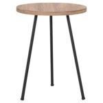 ΣΕΤ ΒΟΗΘ.ΤΡΑΠΕΖΑΚΙΑ KISSA HM18174.04 ΜΕΛΑΜΙΝΗ ΣΕ ΦΥΣΙΚΟ-ΜΑΥΡΑ ΜΕΤΑΛ.ΠΟΔΙΑ - Image 6