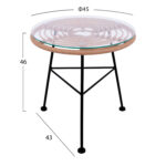 ΣΕΤ ΕΞΩΤΕΡΙΚΟΥ ΧΩΡΟΥ 3ΤΜΧ ALLEGRA HM10335 ΜΠΕΖ WICKER-ΜΕΤΑΛΛΟ - Image 3
