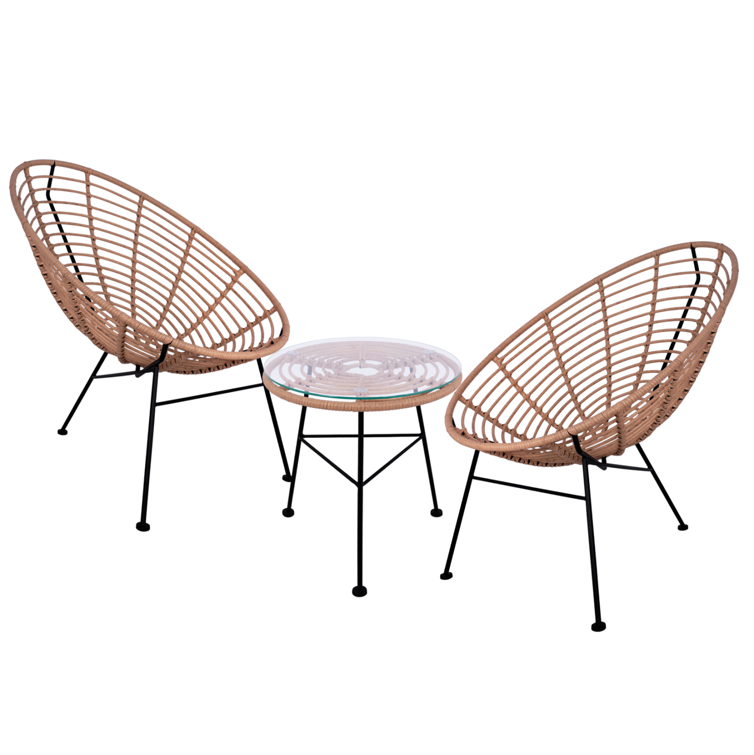 set-exoterikoy-choroy-3tmch-fb910335-mpe-3 ΣΕΤ ΕΞΩΤΕΡΙΚΟΥ ΧΩΡΟΥ 3ΤΜΧ ALLEGRA HM10335 ΜΠΕΖ WICKER-ΜΕΤΑΛΛΟ - Image 1