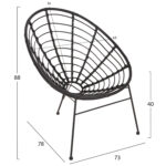 ΣΕΤ ΕΞΩΤΕΡΙΚΟΥ ΧΩΡΟΥ 3ΤΜΧ ALLEGRA HM21047.12 ΜΑΥΡΟ ΣΥΝΘ.RATTAN & ΜΕΤΑΛΛΟ - Image 3