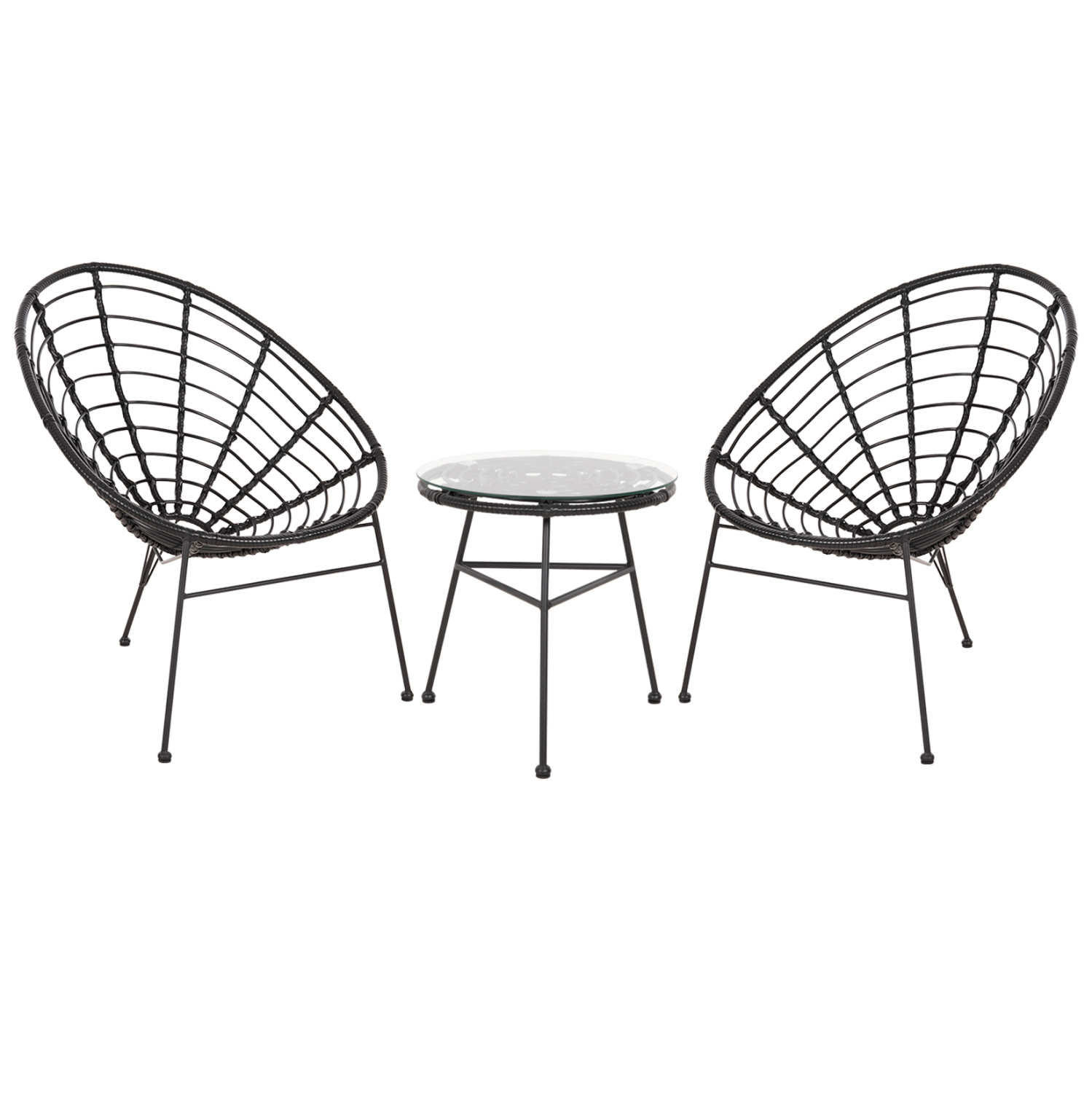 set-exoterikoy-choroy-3tmch-fb92104712-m ΣΕΤ ΕΞΩΤΕΡΙΚΟΥ ΧΩΡΟΥ 3ΤΜΧ ALLEGRA HM21047.12 ΜΑΥΡΟ ΣΥΝΘ.RATTAN & ΜΕΤΑΛΛΟ - Image 1