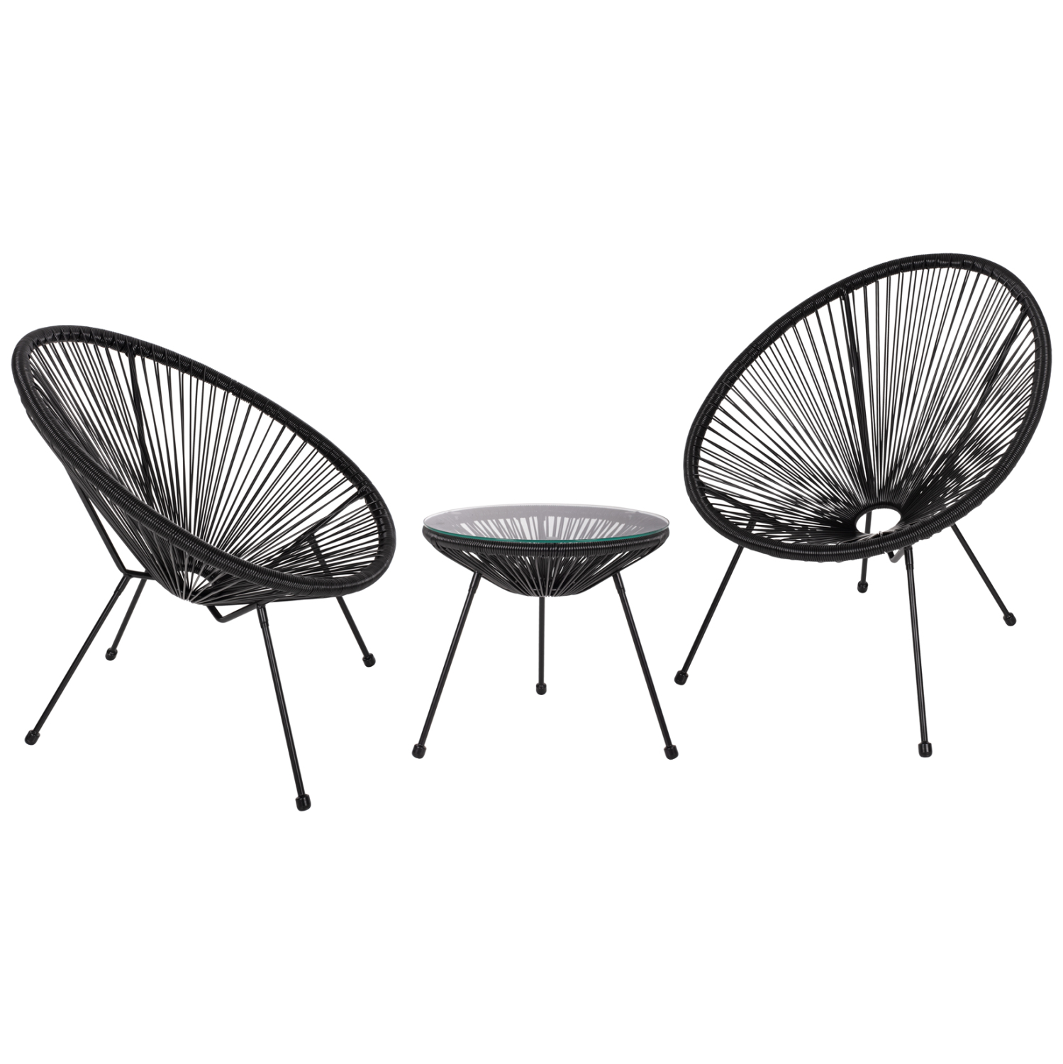 set-exoterikoy-choroy-3tmch-fb921101-twi ΣΕΤ ΕΞΩΤΕΡΙΚΟΥ ΧΩΡΟΥ 3ΤΜΧ ACAPULCO HM21101 P.E.RATTAN-ΜΕΤΑΛΛΟ ΣΕ ΜΑΥΡΟ - Image 1