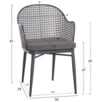 ΣΕΤ LOUNGE 3TMX ΕΞ.ΧΩΡΟΥ OREGO HM21107.01 ΑΛΟΥΜΙΝΙΟ & ΜΕΤΑΛΛΟ ΣΕ ΣΚΟΥΡΟ ΓΚΡΙ - Image 2
