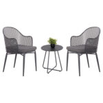 ΣΕΤ LOUNGE 3TMX ΕΞ.ΧΩΡΟΥ OREGO HM21107.01 ΑΛΟΥΜΙΝΙΟ & ΜΕΤΑΛΛΟ ΣΕ ΣΚΟΥΡΟ ΓΚΡΙ