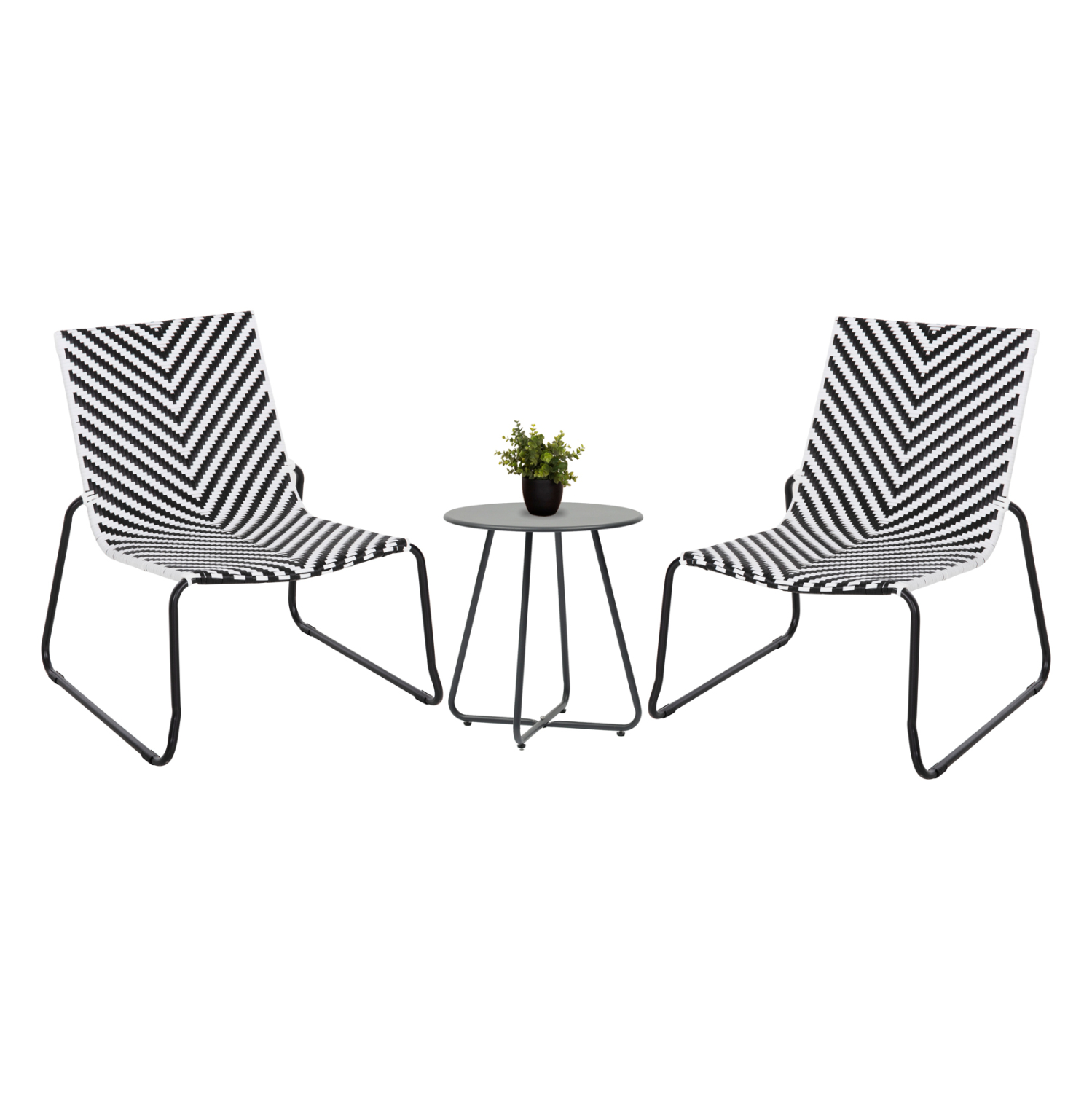 set-lounge-3tmx-exchoroy-fb921193-metall ΣΕΤ LOUNGE 3TMX ΕΞ.ΧΩΡΟΥ PONY HM21193 ΜΕΤΑΛΛΟ ΣΕ ΓΚΡΙ--ΣΥΝΘ.RATTAN ΣΕ ΛΕΥΚΟ-ΜΑΥΡΟ - Image 1