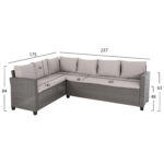 ΣΕΤ ΣΑΛΟΝΙ ΓΩΝΙΑ & ΤΡΑΠΕΖΙ CARSON HM6078.01 ΓΚΡΙ ΣΥΝΘ.RATTAN-ΜΑΞΙΛΑΡΙΑ - Image 2