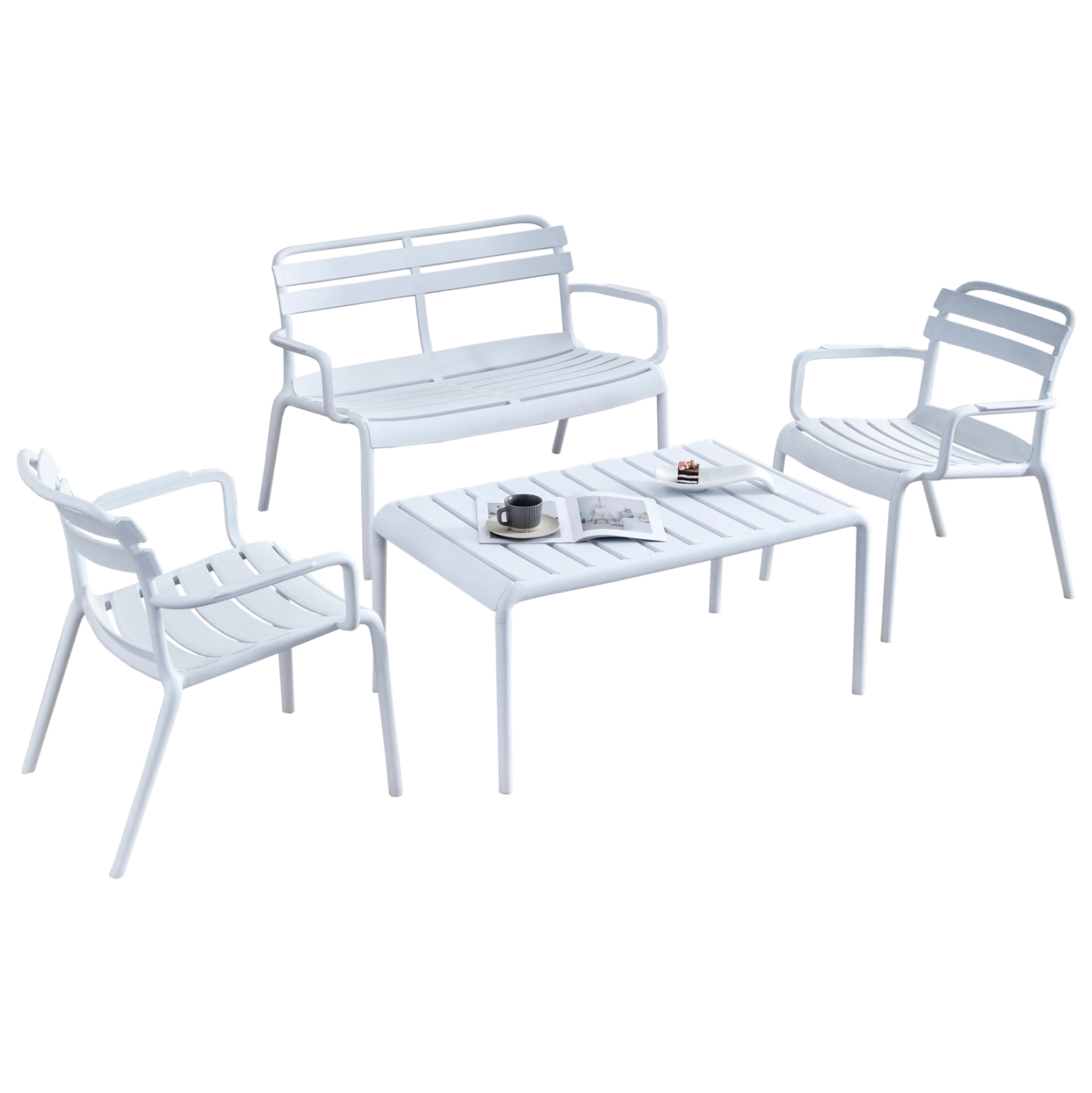 set-saloni-exoterikoy-choroy-4tmch-fb921 ΣΕΤ ΣΑΛΟΝΙ ΕΞΩΤΕΡΙΚΟΥ ΧΩΡΟΥ 4ΤΜΧ KORVER HM21096.01 ΠΟΛΥΠΡΟΠΥΛΕΝΙΟ ΛΕΥΚΟ - Image 1