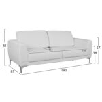 ΣΕΤ ΣΑΛΟΝΙΟΥ 2ΤΜΧ KENZIE ΜΕ ΛΕΥΚΟ PU HM11284.02 - Image 3