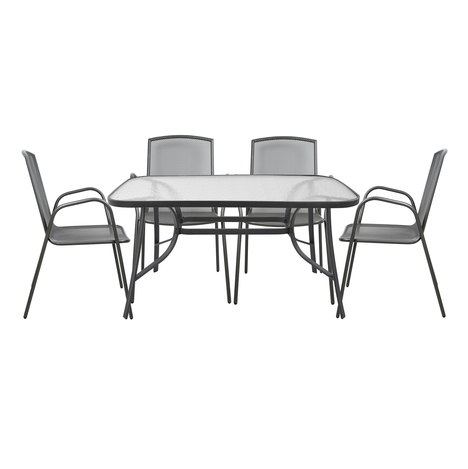 set-trapezaria-5tmch-trapezi-gkri-4-kare ΣΕΤ ΤΡΑΠΕΖΑΡΙΑ 5ΤΜΧ ΤΡΑΠΕΖΙ ΓΚΡΙ & 4 ΚΑΡΕΚΛΕΣ ΠΟΛΥΘΡΟΝΕΣ ΑΝΘΡΑΚΙ - Image 1