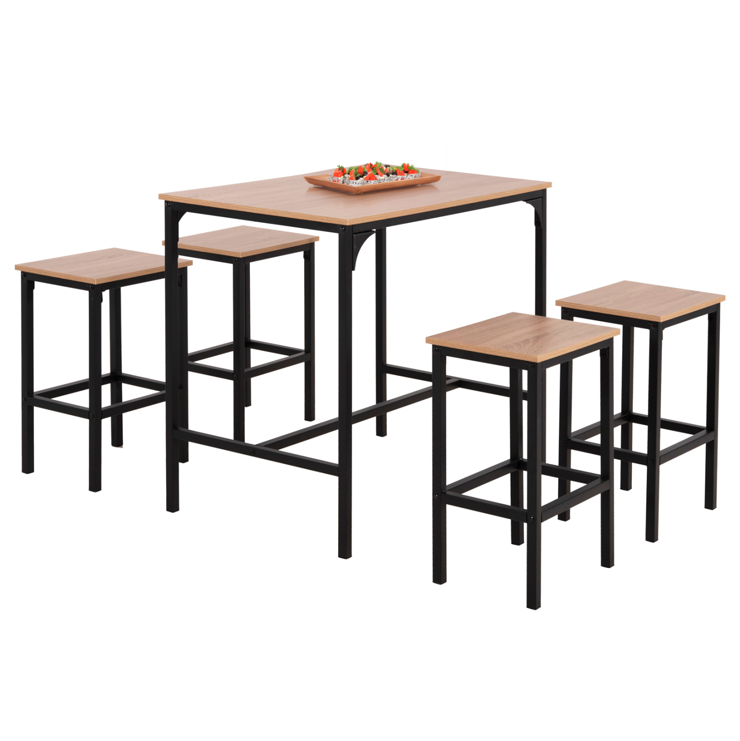set-trapezaria-mpar-5tmch-fb9988201-mayr ΣΕΤ ΤΡΑΠΕΖΑΡΙΑ ΜΠΑΡ 5ΤΜΧ BOXY HM9882.01 ΜΑΥΡΟ ΜΕΤΑΛΛΟ-ΜΕΛΑΜΙΝΗ ΣΕ SONAMA - Image 1