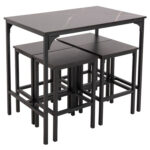 ΣΕΤ ΤΡΑΠΕΖΑΡΙΑ ΜΠΑΡ 5ΤΜΧ BOXY HM9882.13 ΜΑΥΡΟ ΜΕΤΑΛΛΟ-ΜΕΛΑΜΙΝΗ ΜΑΥΡΟ ΜΑΡΜΑΡΟ - Image 4