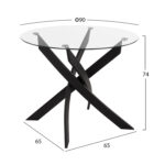 ΣΕΤ ΤΡΑΠΕΖΑΡΙΑΣ 5 ΤΜΧ HM11095.01 ΤΡΑΠΕΖΙ Φ90X74Υεκ. & 4 ΚΑΡΕΚΛΕΣ LEONARDO ΓΚΡΙ - Image 2