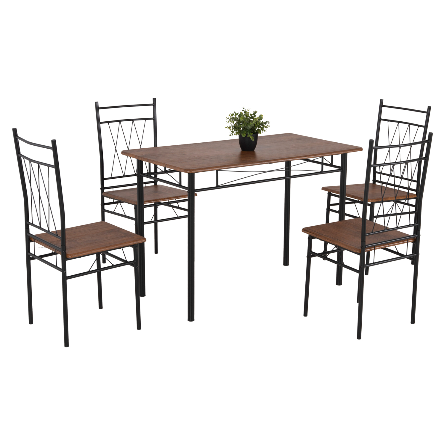set-trapezarias-5tmch-fb91800501-metallo ΣΕΤ ΤΡΑΠΕΖΑΡΙΑΣ 5ΤΜΧ PRAIORY HM18005.01 ΜΕΤΑΛΛΟ ΜΑΥΡΟ ΜΑΤ-MDF ΚΑΡΥΔΙ 110x60x74Yεκ. - Image 1