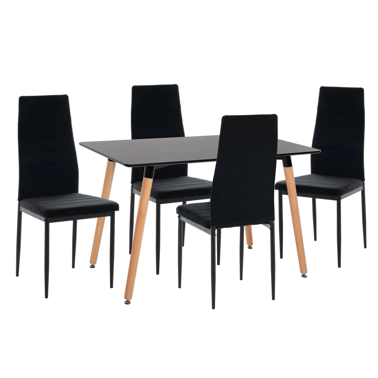 set-trapezarias-5tmch-fb921173-mdf-top-m ΣΕΤ ΤΡΑΠΕΖΑΡΙΑΣ 5ΤΜΧ MINIMAL HM21173 MDF TOP ΜΑΥΡΟ-ΒΕΛΟΥΔΟ & ΜΕΤΑΛΛΟ ΜΑΥΡΟ - Image 1