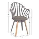 ΣΕΤ ΤΡΑΠΕΖΑΡΙΑΣ 5ΤΜΧ ANAIS HM21176 MDF TOP ΣΕ ΓΚΡΙ--P.P. & PU ΣΕ ΓΚΡΙ - Image 3