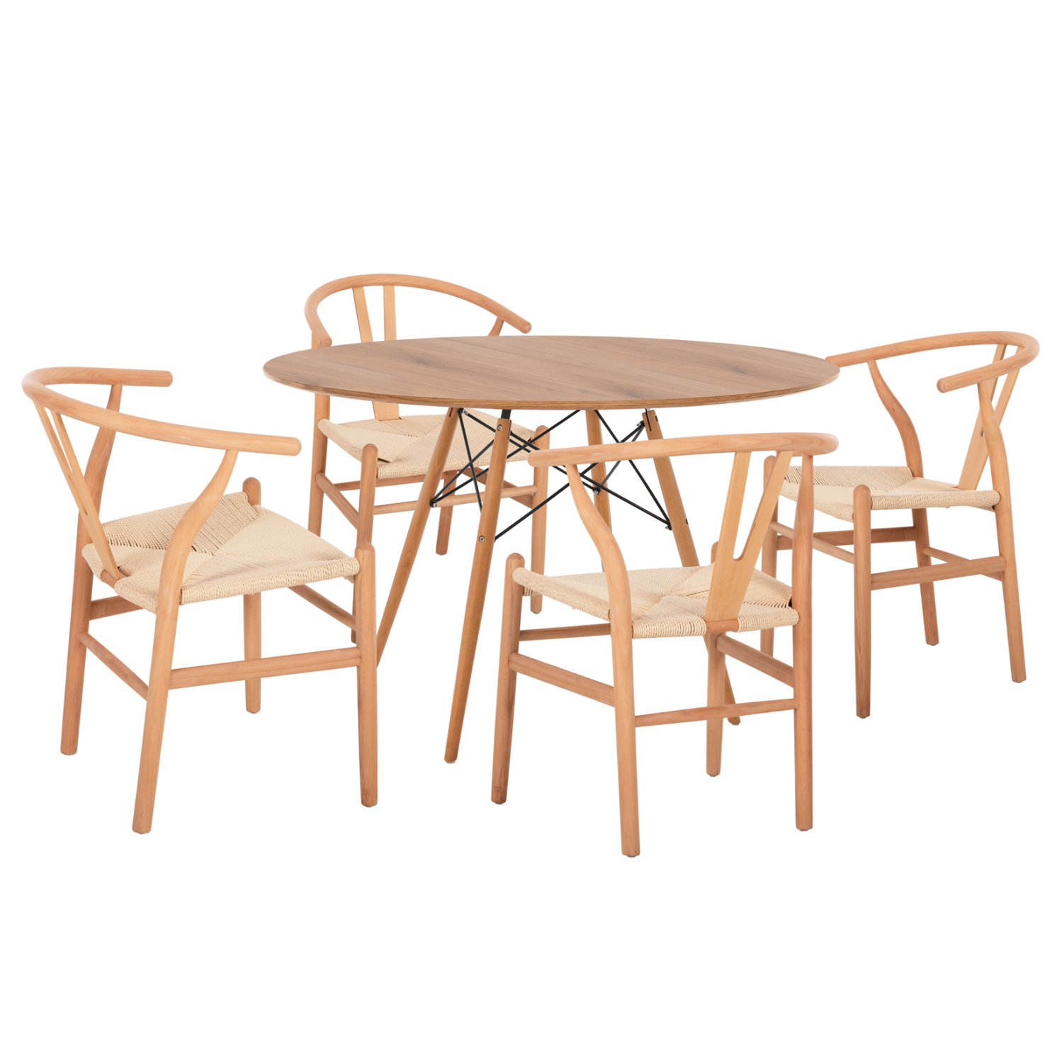 set-trapezarias-5tmch-fb921188-me-4-kare ΣΕΤ ΤΡΑΠΕΖΑΡΙΑΣ 5ΤΜΧ BRAVE HM21188 ΜΕ 4 ΚΑΡΕΚΛΕΣ & ΣΤΡΟΓΓΥΛΟ ΤΡΑΠΕΖΙ - Image 1