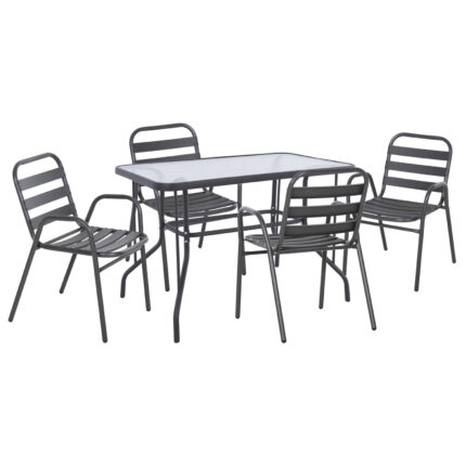 ΣΕΤ ΤΡΑΠΕΖΑΡΙΑΣ 5ΤΜΧ ADAM HM21219 ΚΑΡΕΚΛΕΣ ΜΕΤΑΛΛΙΚΕΣ & ΤΡΑΠΕΖΙ 110x60 ΓΚΡΙ