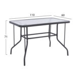 ΣΕΤ ΤΡΑΠΕΖΑΡΙΑΣ 5ΤΜΧ ADAM HM21219 ΚΑΡΕΚΛΕΣ ΜΕΤΑΛΛΙΚΕΣ & ΤΡΑΠΕΖΙ 110x60 ΓΚΡΙ - Image 2