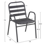 ΣΕΤ ΤΡΑΠΕΖΑΡΙΑΣ 5ΤΜΧ ADAM HM21219 ΚΑΡΕΚΛΕΣ ΜΕΤΑΛΛΙΚΕΣ & ΤΡΑΠΕΖΙ 110x60 ΓΚΡΙ - Image 3