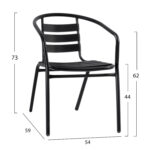 ΣΕΤ ΤΡΑΠΕΖΑΡΙΑΣ 5ΤΜΧ ADAM HM21220.03 ΚΑΡΕΚΛΕΣ ΜΕΤΑΛΛΙΚΕΣ & ΤΡΑΠΕΖΙ 110x60 ΜΑΥΡΟ - Image 3