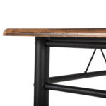 ΣΕΤ ΤΡΑΠΕΖΑΡΙΑΣ 5ΤΜΧ PEARY HM9416.11 ΜΕΤΑΛΛΟ ΜΑΥΡΟ-MDF ΚΑΡΥΔΙ 110x60x74Yεκ. - Image 8