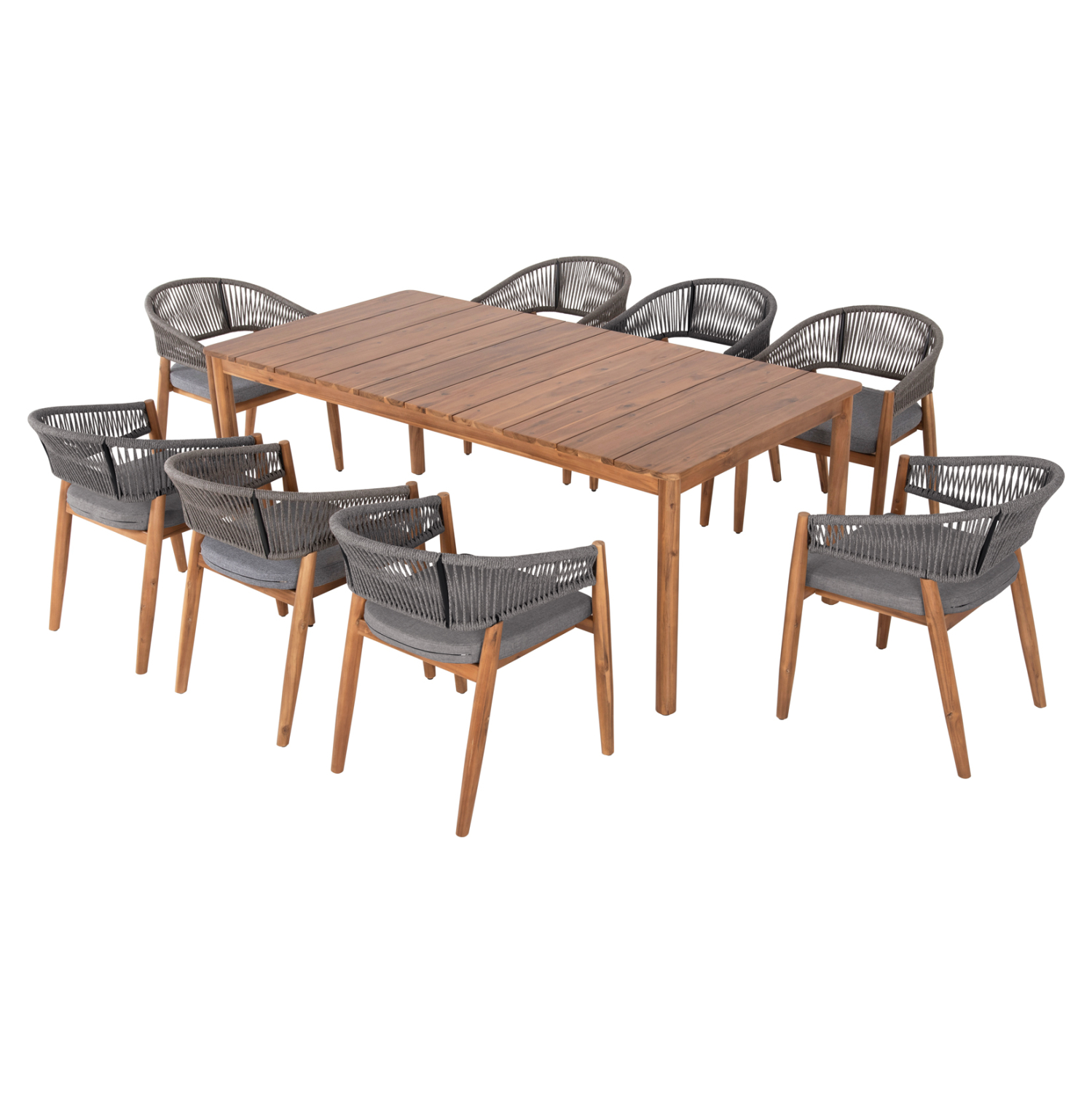 set-trapezarias-9tmch-fb92106601-trapezi-10 ΣΕΤ ΤΡΑΠΕΖΑΡΙΑΣ 9ΤΜΧ NAVANT HM21066.01 ΤΡΑΠΕΖΙ ΜΕ 8 ΚΑΡΕΚΛΕΣ ΞΥΛΟ ΑΚΑΚΙΑΣ-ΣΧΟΙΝΙ ΓΚΡΙ - Image 1