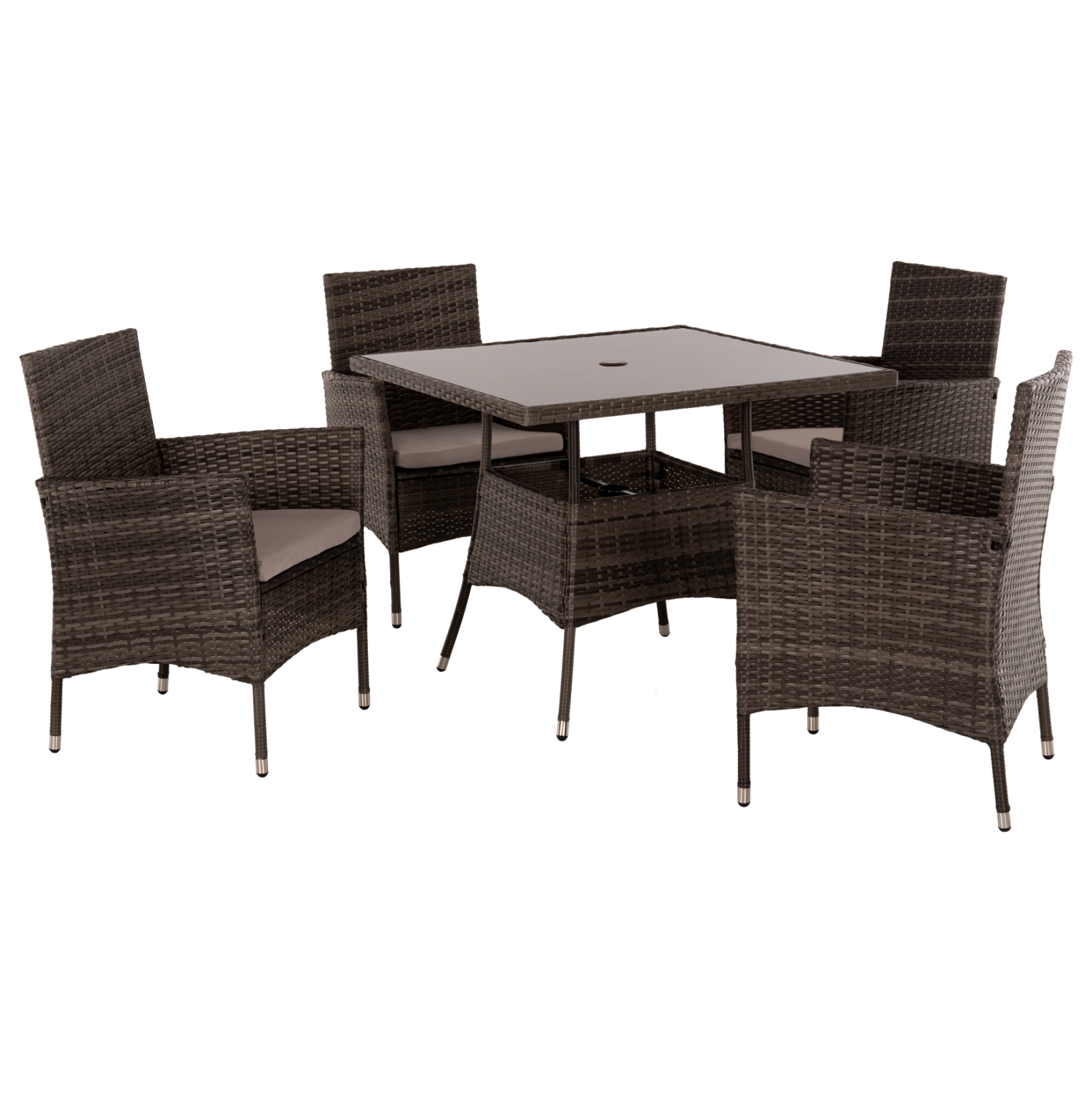 set-trapezarias-exotchoroy-5tmch-fb95965-7 ΣΕΤ ΤΡΑΠΕΖΑΡΙΑΣ ΕΞΩΤ.ΧΩΡΟΥ 5ΤΜΧ HM5965 ΚΑΦΕ RATTAN-ΜΕΤΑΛΛΙΚΟΣ ΣΚΕΛΕΤΟΣ-ΓΥΑΛΙΝΗ ΕΠΙΦΑΝΕΙΑ - Image 1