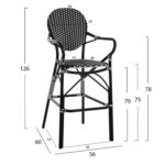 ΣΚΑΜΠΟ ΑΛΟΥΜΙΝΙΟΥ BAMBOO LOOK ΜΕ WICKER ΜΑΥΡΟ ΛΕΥΚΟ HM5794.02 56x60x126 εκ. - Image 2