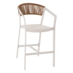 ΣΚΑΜΠΟ ΑΛΟΥΜΙΝΙΟΥ MIRI ΛΕΥΚΟ HM5892.32 ΜΕΣ. ΥΨΟΥΣ-ΜE RATTAN & TEXTILENE 57x57x99,5Yεκ.