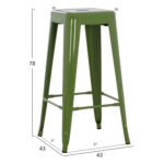 ΣΚΑΜΠΟ BAR ΜΕΤΑΛΛΙΚΟ MELITA ΣΕ LIGHT OLIVE GREEN HM8642.13 43x43x78 εκ. - Image 2