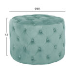 ΣΚΑΜΠΟ KASSIE ΦΥΣΤΙΚΙ ΒΕΛΟΥΔΟ ΤΥΠΟΥ CHESTERFIELD HM8406.07 Φ60X43Υ εκ. - Image 2