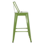 ΣΚΑΜΠΟ ΜΕΣΑΙΟΥ ΥΨΟΥΣ ΜΕΤΑΛΛΙΚΟ MELITA ΣΕ LIGHT OLIVE GREEN HM8574.13 42x42x98 εκ. - Image 4