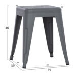 ΣΚΑΜΠΟ ΜΕΤΑΛΛΙΚΟ MELITA HM0096.50 ΣΕ ΓΚΡΙ ΜΑΤ ΧΡΩΜΑ 37x37x45Υεκ. - Image 2