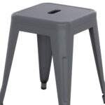 ΣΚΑΜΠΟ ΜΕΤΑΛΛΙΚΟ MELITA HM0096.50 ΣΕ ΓΚΡΙ ΜΑΤ ΧΡΩΜΑ 37x37x45Υεκ. - Image 5