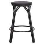 ΣΚΑΜΠΟ ΜΠΑΡ ΑΛΟΥΜΙΝΙΟΥ ΜΕΣΑΙΟΥ ΥΨΟΥΣ CHINO HM6286.02 BAMBOO LOOK & TEXTILENE ΜΑΥΡΟ 43x43x65Υεκ - Image 3