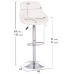 ΣΚΑΜΠΟ ΜΠΑΡ ROSE HM204.22 ΜΕ ΑΜΟΡΤΙΣΕΡ ΧΡΩΜΙΟΥ & ΛΕΥΚΟ PU 48x45x105Υεκ. - Image 2