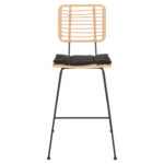 ΣΚΑΜΠΟ ΜΠΑΡ ALLEGRA HM5455.11 ΜΕΤΑΛΛΟ&ΜΑΞΙΛΑΡΙ ΜΑΥΡΟ-WICKER ΜΠΕΖ 56x59x116,5Υεκ. - Image 3