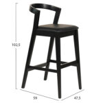 ΣΚΑΜΠΟ ΜΠΑΡ NAMI HM9952.02 RUBBERWOOD & PU-ΜΑΥΡΟ 47,5x59x102,5Υεκ. - Image 2