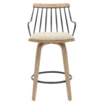 ΣΚΑΜΠΟ ΜΠΑΡ JUDI HM9985.01 WHITE WASH Κ.Π.-ΜΑΥΡΟ ΜΕΤΑΛΛΟ-ΜΠΕΖ ΥΦΑΣΜΑ 48x52x92Υεκ - Image 3