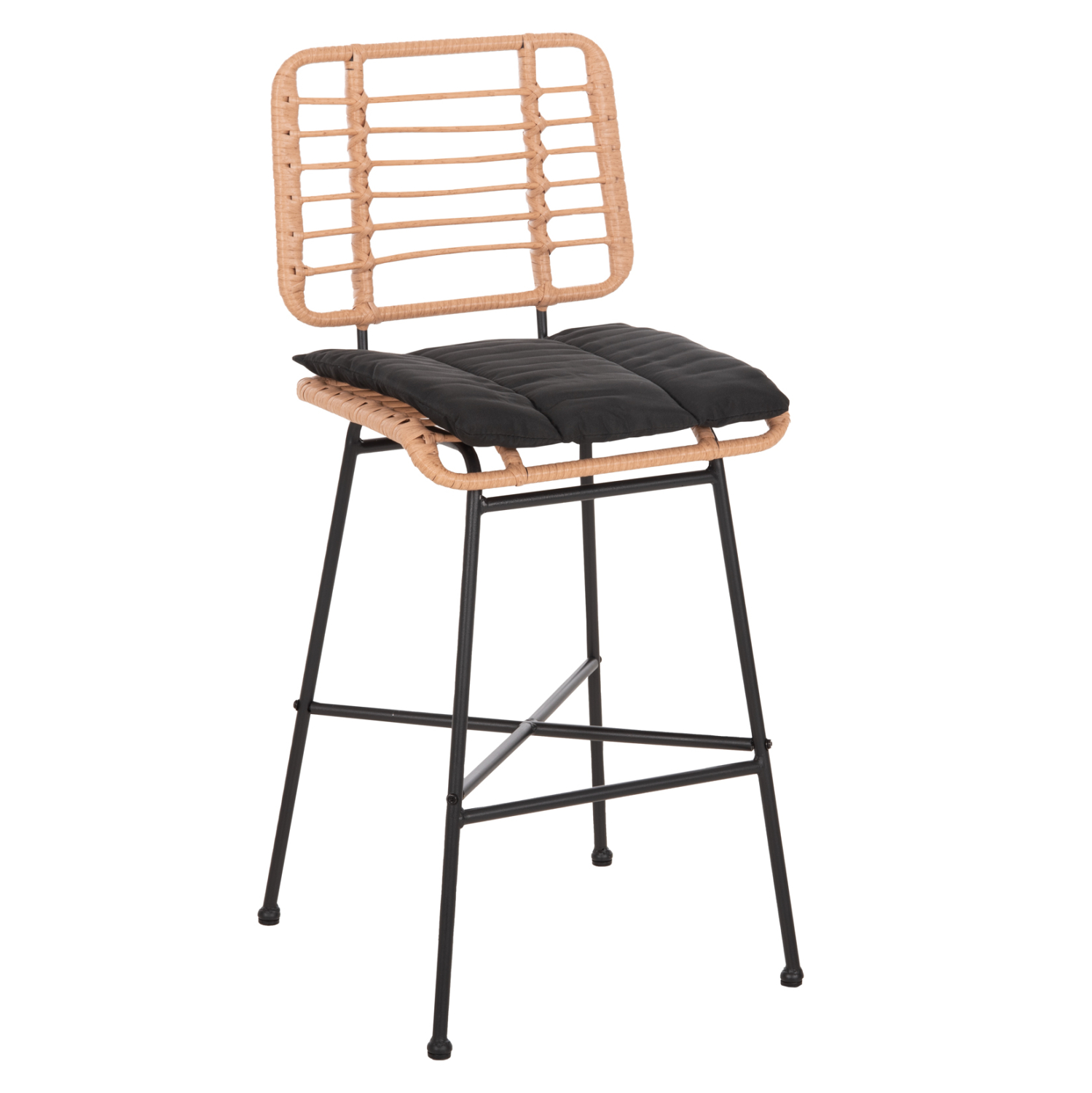 skampo-mpar-mesypsoys-fb9570911-metallom-10 ΣΚΑΜΠΟ ΜΠΑΡ ΜΕΣ.ΥΨΟΥΣ ALLEGRA HM5709.11 ΜΕΤΑΛΛΟ&ΜΑΞΙΛΑΡΙ ΜΑΥΡΟ-WICKER ΜΠΕΖ 46x46x99Υεκ - Image 1