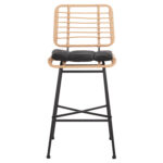 ΣΚΑΜΠΟ ΜΠΑΡ ΜΕΣ.ΥΨΟΥΣ ALLEGRA HM5709.11 ΜΕΤΑΛΛΟ&ΜΑΞΙΛΑΡΙ ΜΑΥΡΟ-WICKER ΜΠΕΖ 46x46x99Υεκ - Image 3